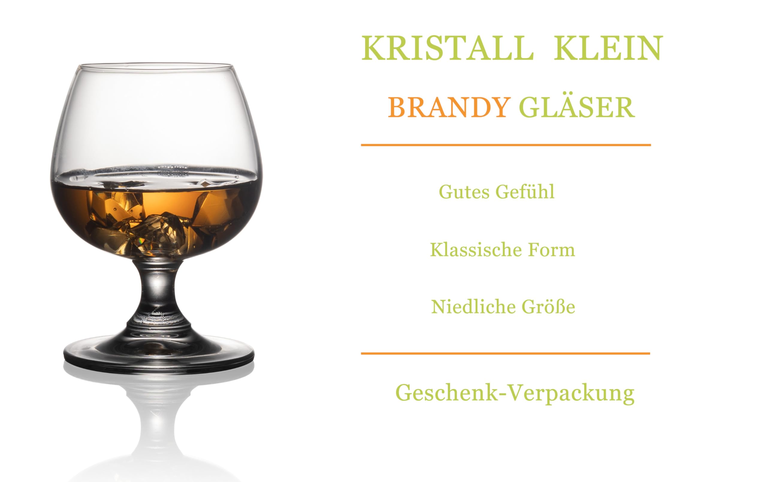 Kleiner Brandy Snifter Set von 250 ml Kristall Whiskey Cognac Glas, gut für Hochzeit, Bar, Party, Zuhause, Cocktail