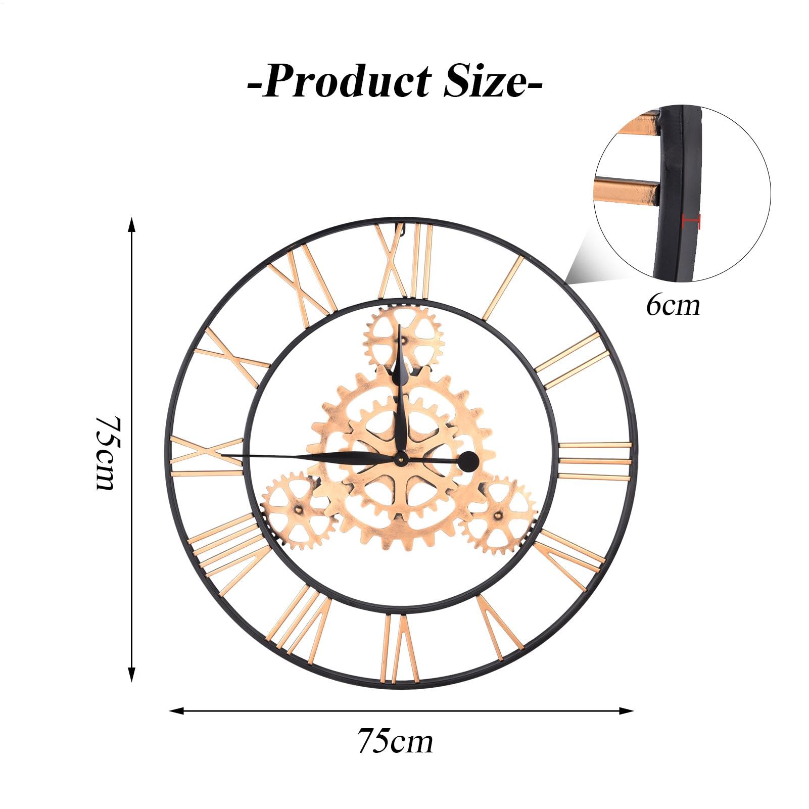 Reloj Pared Industrial Números Románticos A Pilas Artesanía Decorativa