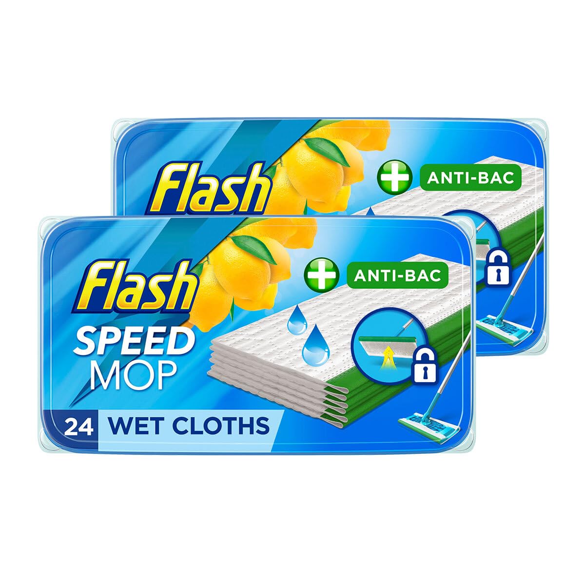Flash Speedmop Wet Cloths Lemon Multi-Surface Refills, 2 X 24 - View #14