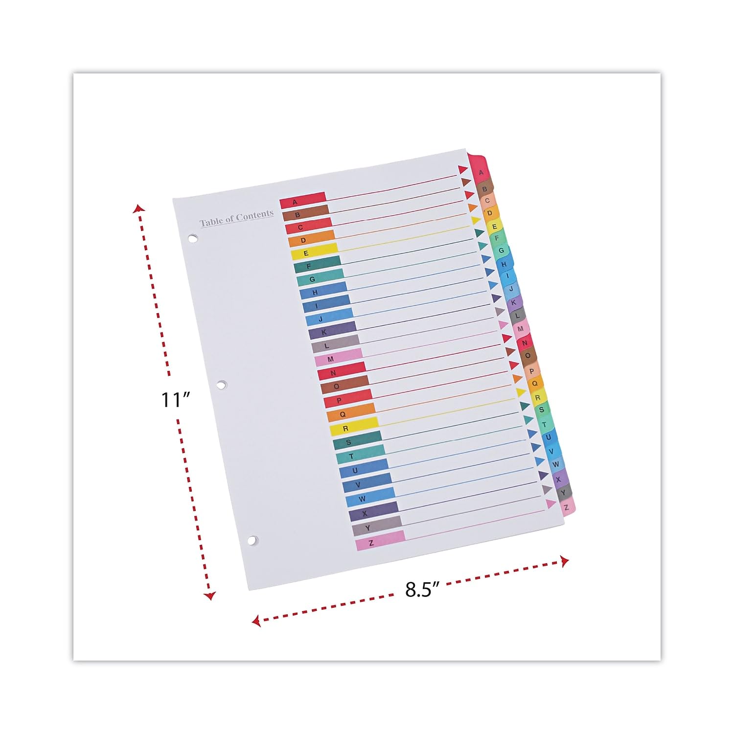 Amazon | Universal 24812 TOC Dividers Assorted Color 26-Tab A-Z