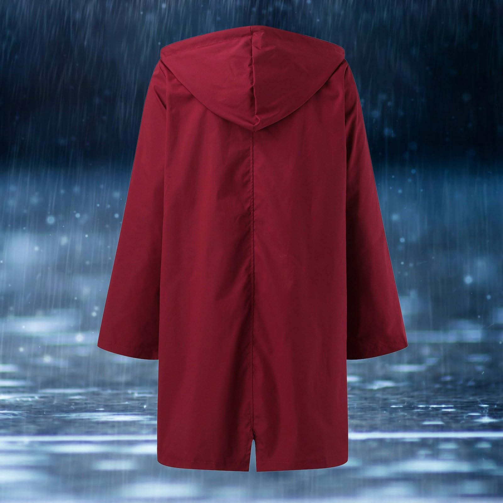 Genérico Chubasquero Largo Mujer Impermeable,Sudadera con Capucha para Mujer Chaqueta Impermeable para La Lluvia Chaqueta SóLida Entrenamiento Al Libre Chaqueta Impermeable