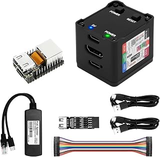 Sipeed NanoKVM IP-KVM Mini Remote Control Operations Maintenance Server, 2Gbit 256MB DDR3 RISC-V Linux Development Board, 1TOPS NPU 1GHz C906 RISC-V CPU, USB HDMI 100M Network Port (Black Full Kit)