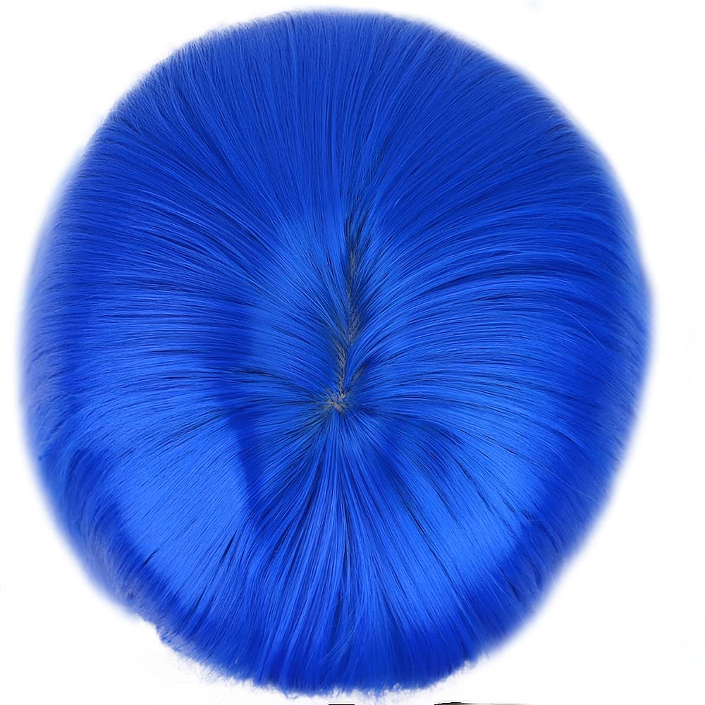 STYLER Long  Synthetic Wig with Bangs - Natural Long Wavy Cosplay Wigs for Women Halloween Christmas 30" (White): Blue