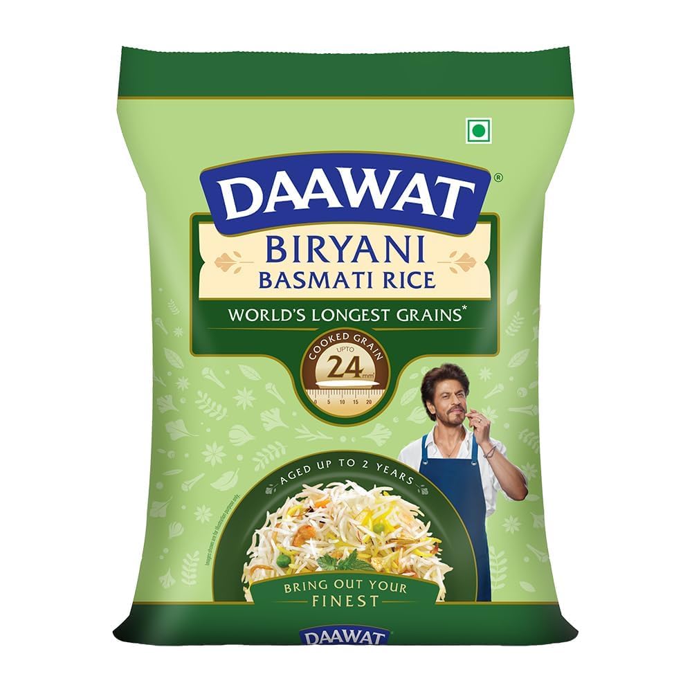 Sponsored Ad - Daawat Biryani Basmati Rice, 5 Kg| World s Longest Rice Grain expands 24mm* | Tasty, Non-sticky & Rich Aroma |Naturally Aged