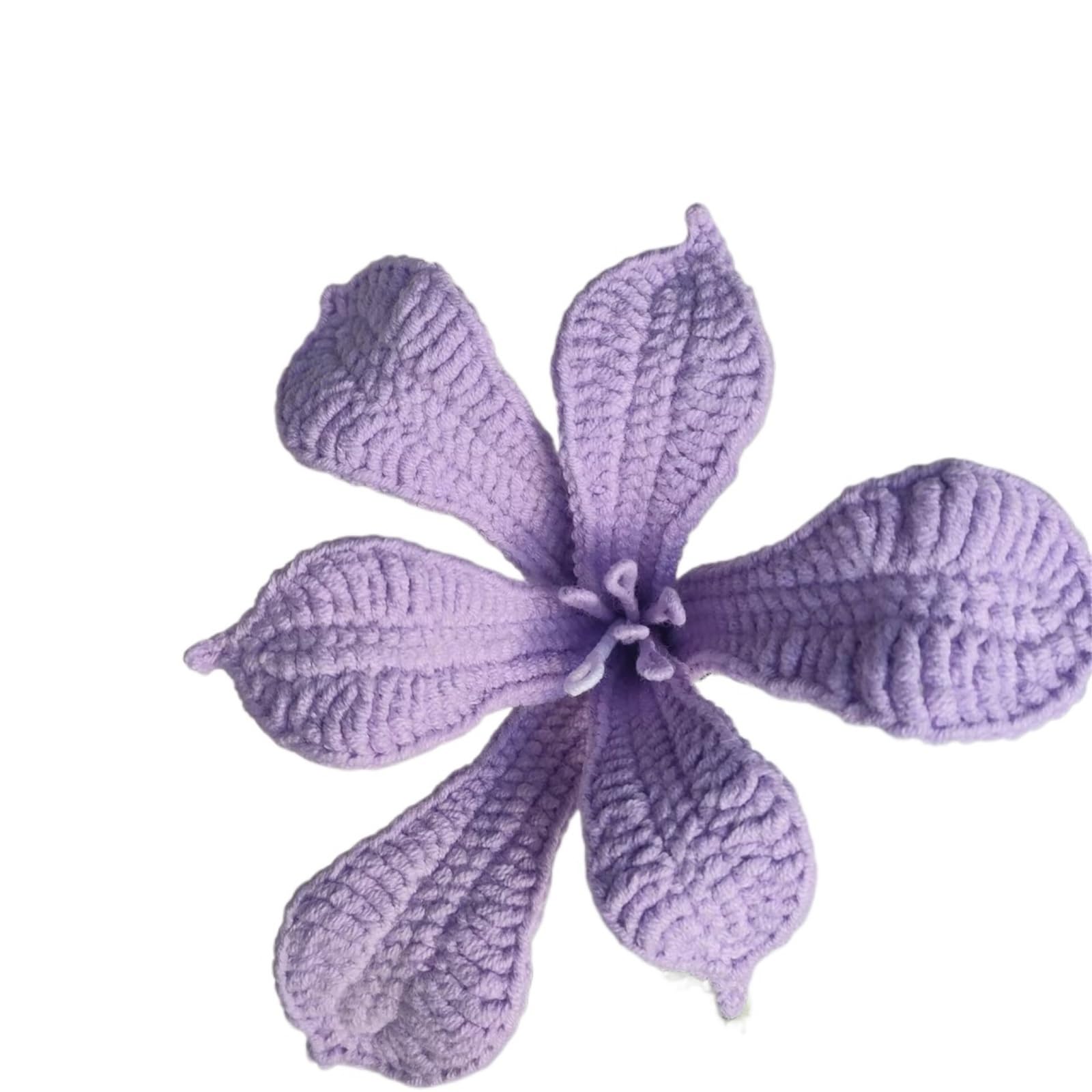 PawUniscript 1pcs Handcrafted Crochet Flower Bouquet - Beautiful Knitted Artificial Flowers For Home Decor & Gifts(Color3)