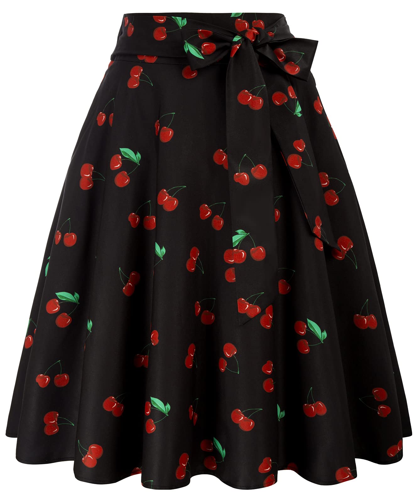 Belle PoqueWomen's High Waist A-Line Pockets Skirt Skater Flared Midi Skirt Vinage Skirt