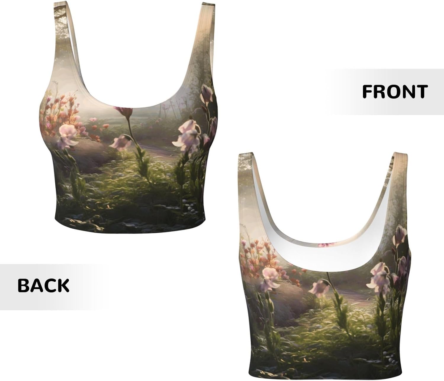 Shower Puff Printed Women's Sports Vest, Suitable for Yoga, Pilates and Fitness Training -