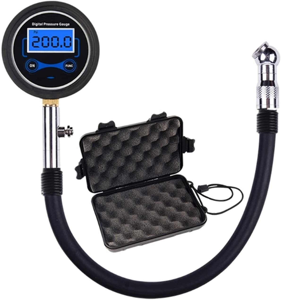 Manometro per Pneumatici Manometro per Pneumatici Display LCD con Adattatore per Tubo di prolunga (D)