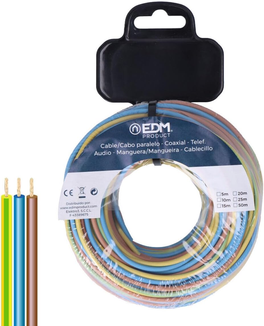 Product Parallel Cable EDM 28739 Blue Brown 10 m Reel h07z1-k - EAN Brand: 8425998287394