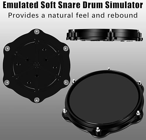 Miniatura 2 de RANMING Kit de soporte de almohadilla de práctica para batería silenciosa, kit de práctica con 1 pedal de bombo, pedal Hi-Hat, 2 soportes de