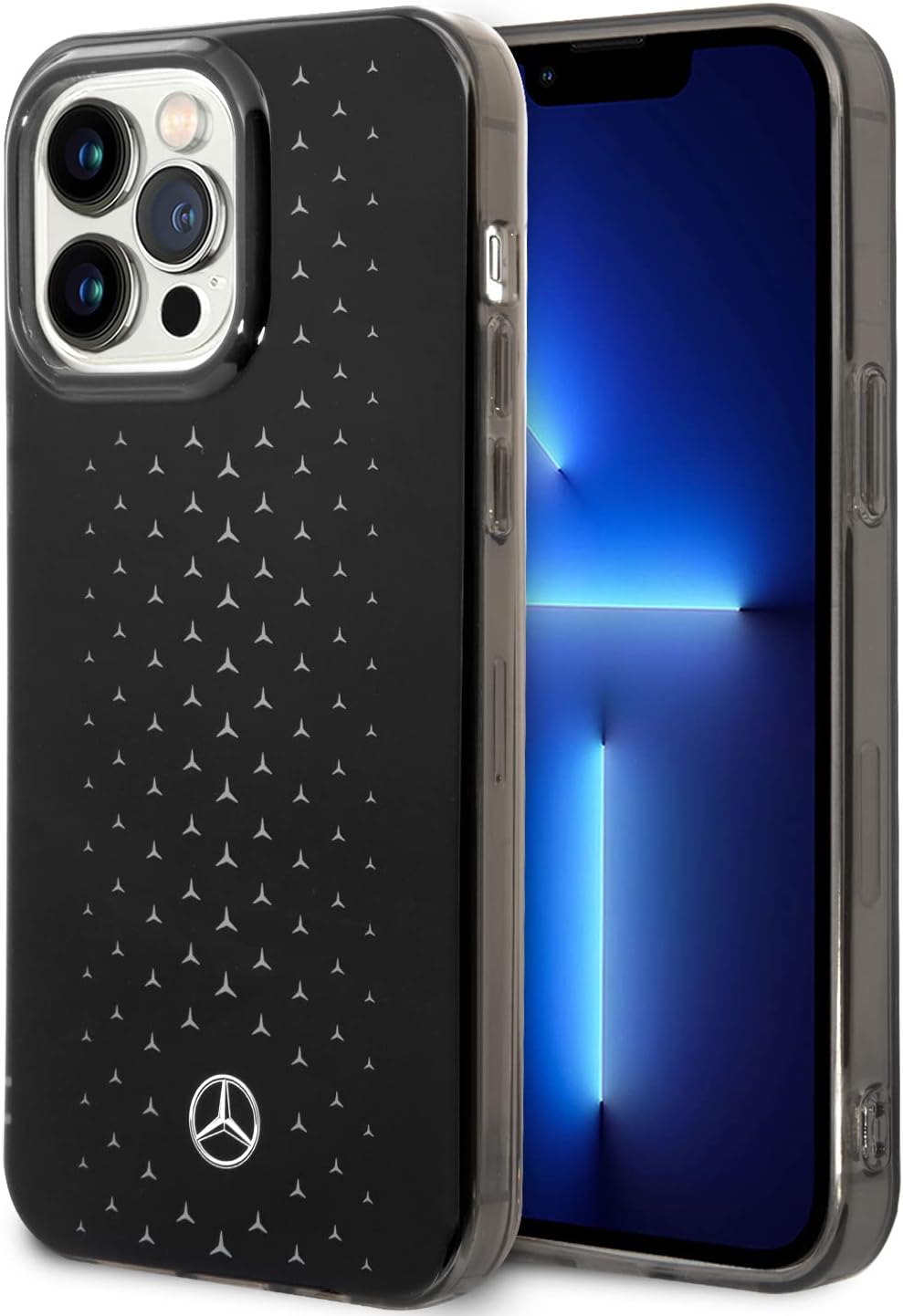 CG MOBILEMercedes-Benz Double Layer PC/TPU Case With Large Star Pattern, Compatible w/iPhone 14 Pro (6.1"), Protective Cover, Shockproof, Wireless Charger Compatibility (Silver)