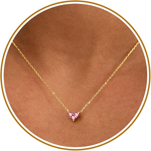 Btysun Valentines Day Gift for Her, Birthstone Necklace for Women Best Friend Bi