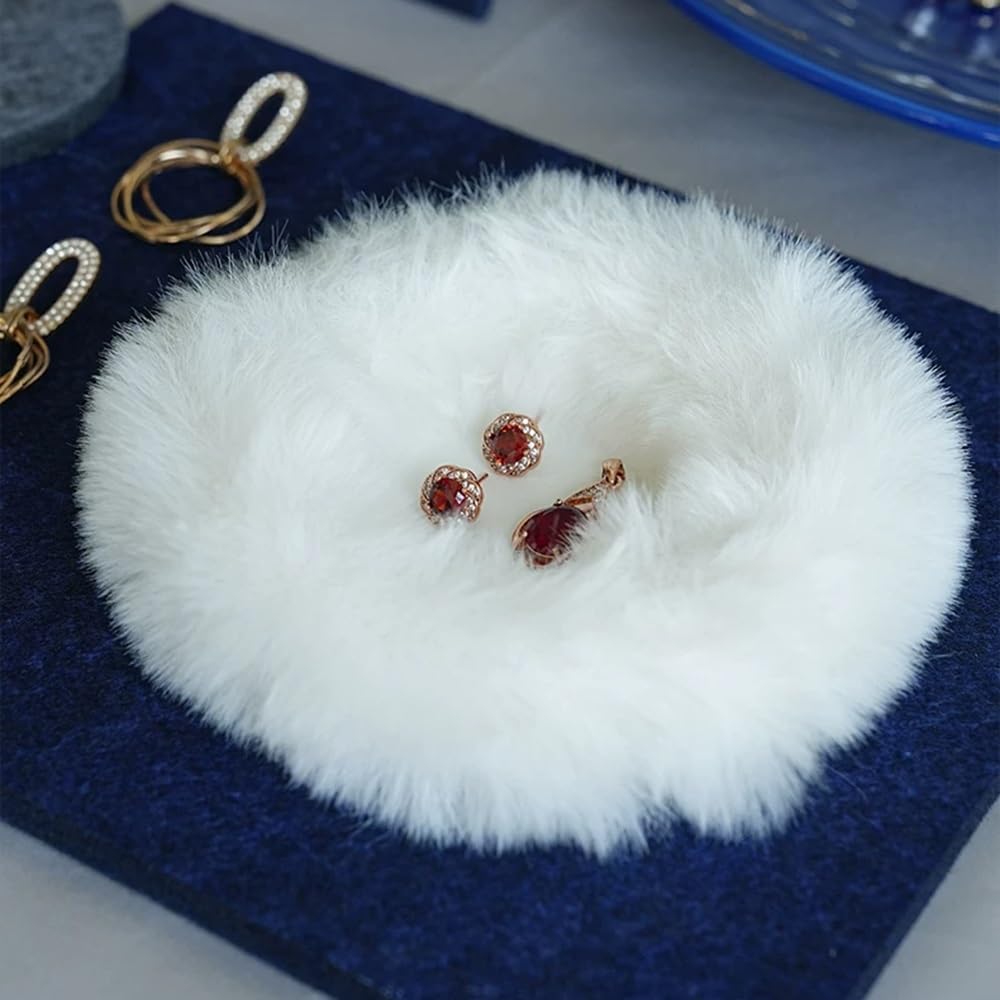 Portagioielli Blue Felt Jewelry Display Set with Ring Trays Earring