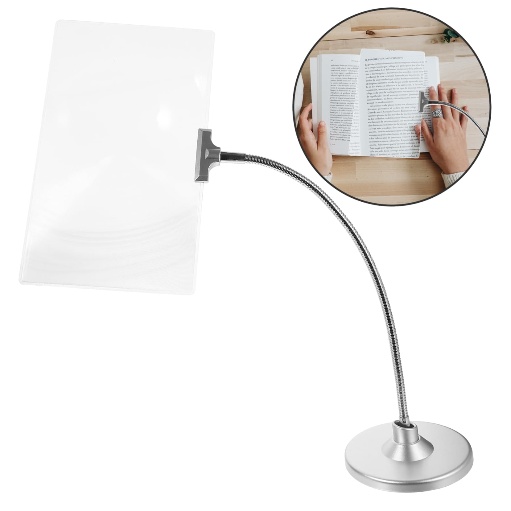 Lente di Ingrandimento da Lettura 4x con Supporto Flessibile