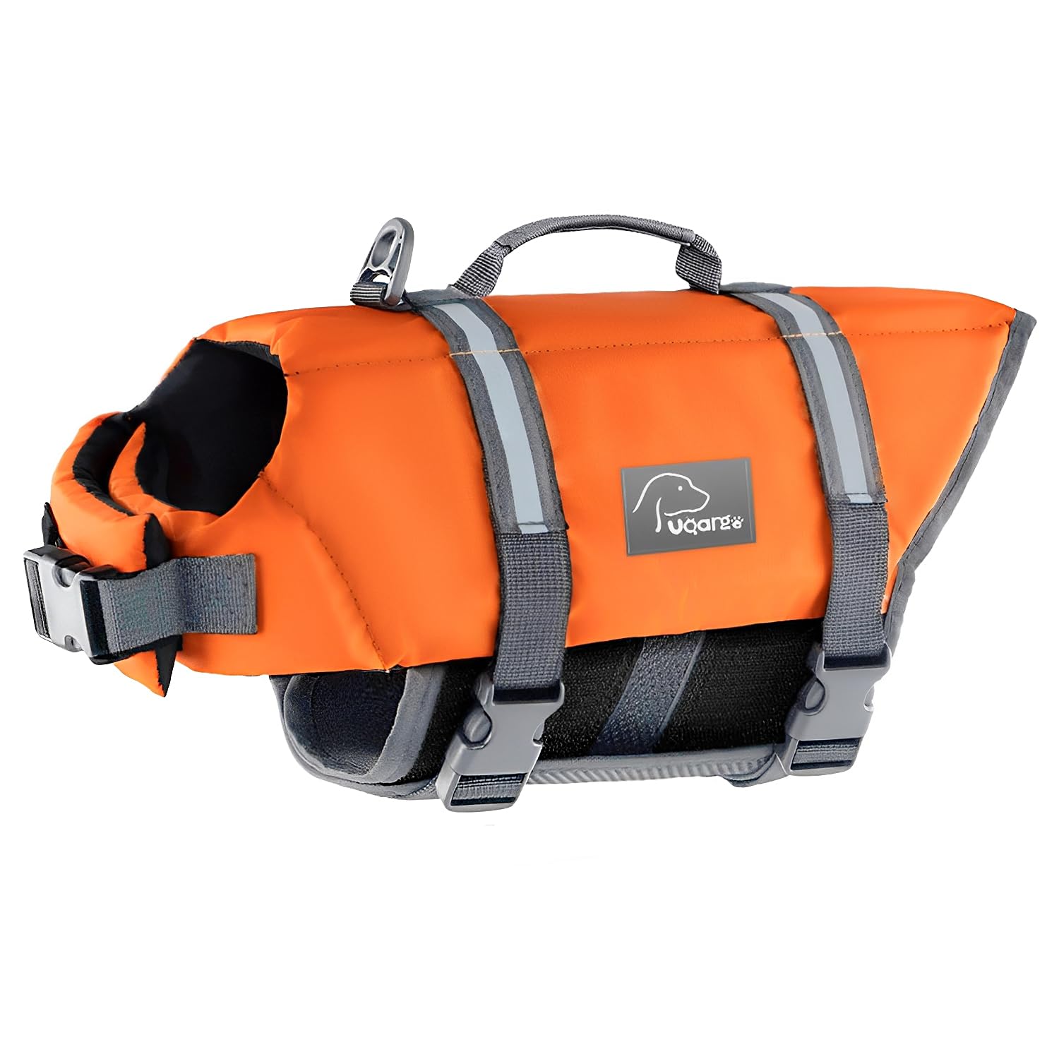 ANNICOO Dog Life Jacket with Reflective Stripes, Dog Lifesaver Vests with Rescue Handle, Pet Safety Swimsuit Preserver for Swimming Pool Beach Boating (L)