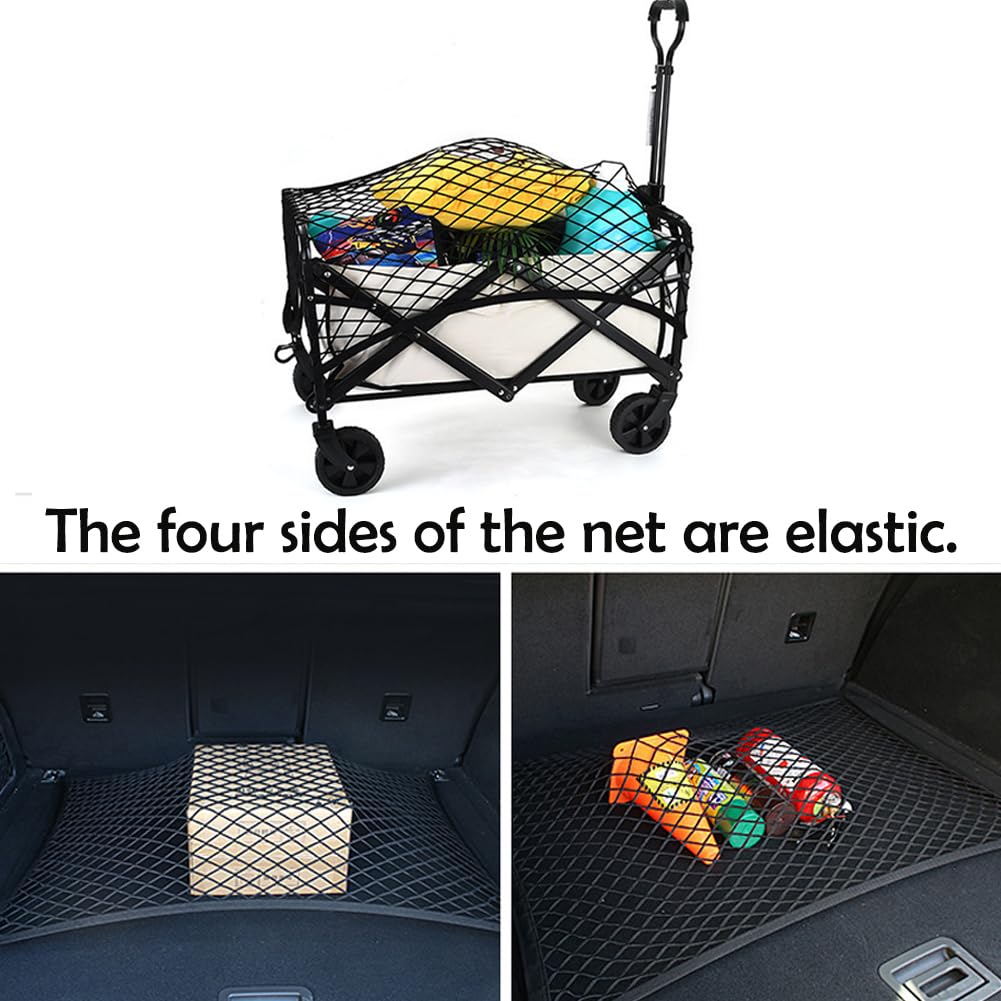 Produktbild von Gepäcknetz Mit Kofferraum Für Auto Kofferraum Netz 2-teilig - Elastisch 110x60cm, 8 Haken, Für Auto, Wohnmobil, LKW 110x60cm Trennnetz Mit Metallhaken