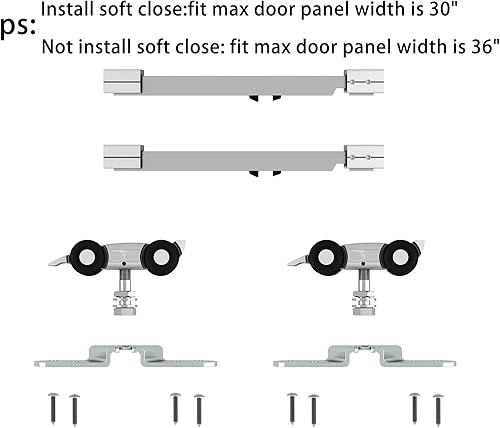Miniatura 3 de JUBEST Kit de herrajes para puerta corrediza de granero de 6 pies, riel de caja de aleación de aluminio, herrajes para puerta corredera oculta, riel