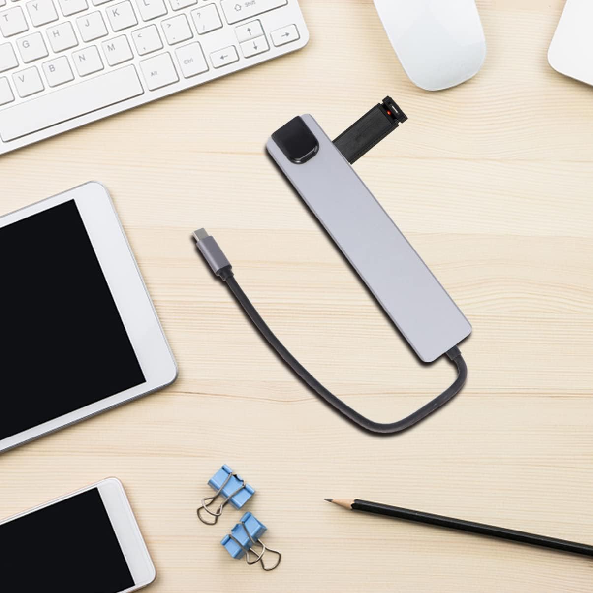 Mobestech 3pcs Type-c to Hub Adapter Pd Concentrator Dock Type c to Adapter Stable Network