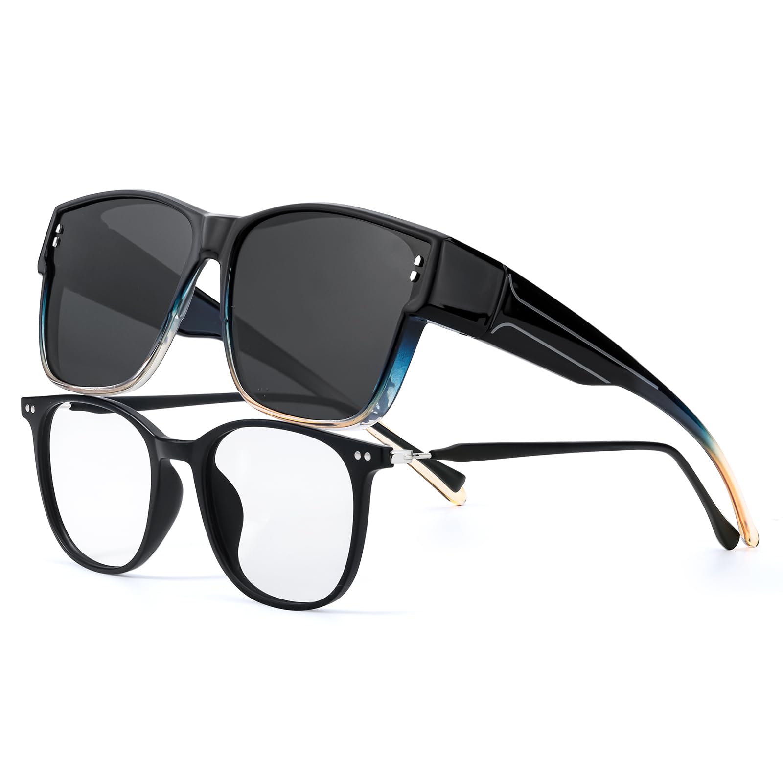 LVIOE Fit Over Sunglasses for Women Men Polarized Wear Over Eyeglasses with UV400 Protection LS3022-1