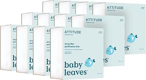ATTITUDE Purificador de aire con filtro de carbón activado, ingredientes a base de plantas y minerales, atrapa contaminantes del aire, vegano y