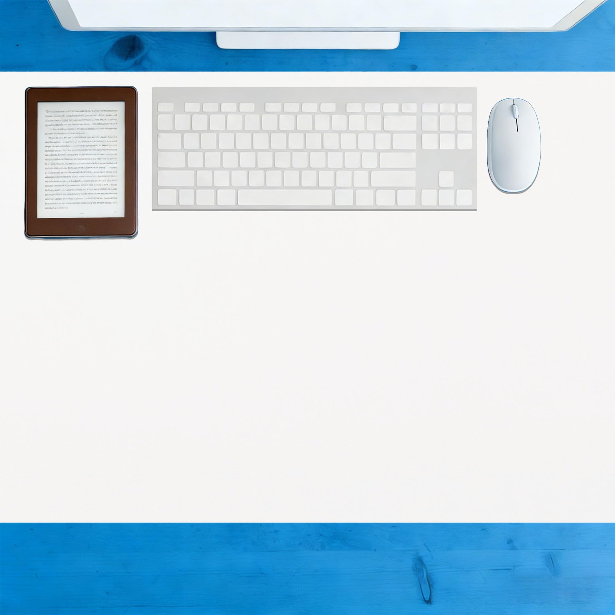 Leather Desk Mat 84 x 125 cm Non Slip Waterproof Desk Writing Pad Spill Resistant Durable Design for Office Home Decor, White