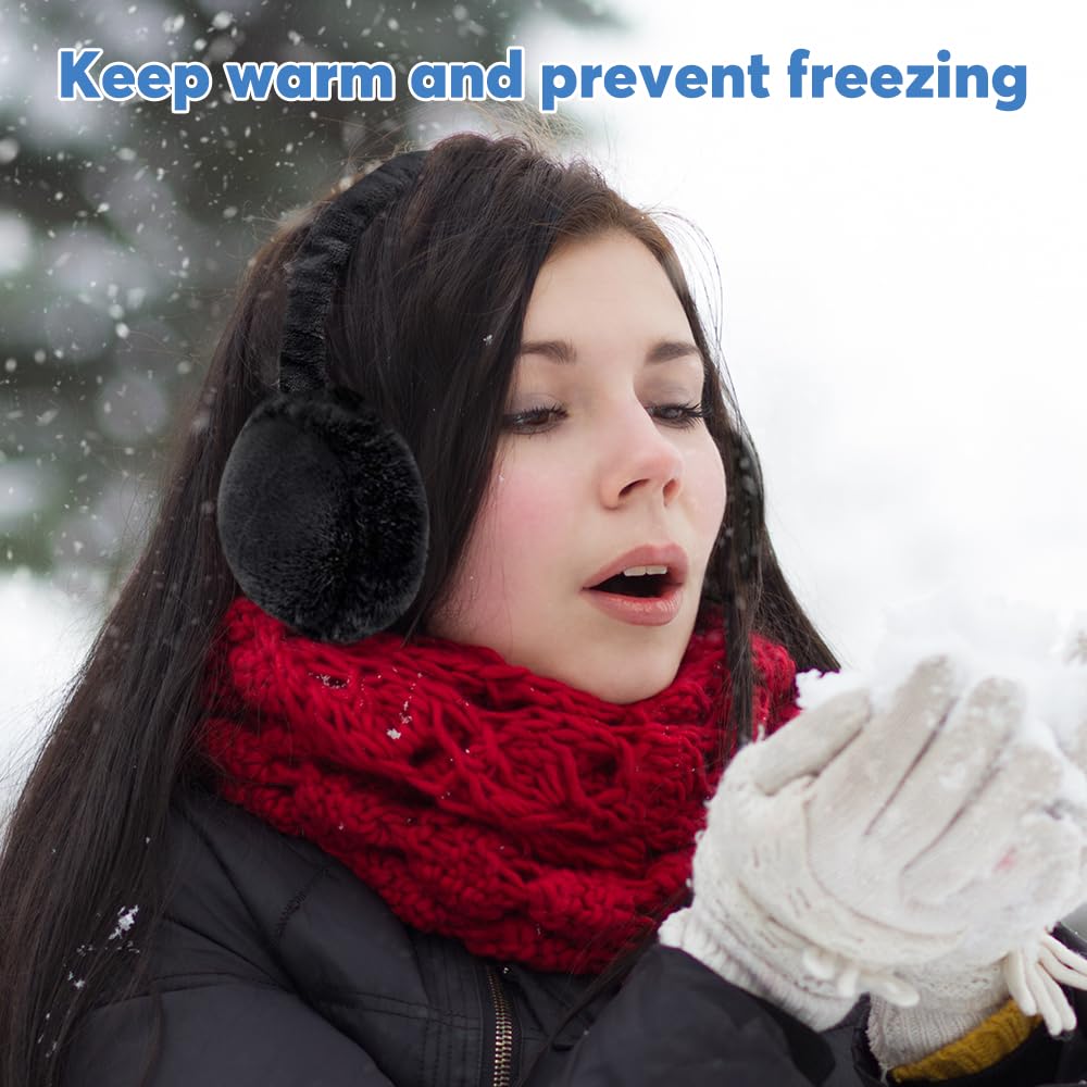 Orejeras, orejeras frio, Plegable Tamaño Ajustable orejeras, Suave y confortable Earmuff de invierno resistentes al viento y cálidas, Earmuff Hombres Mujeres, para Deportes Exterior
