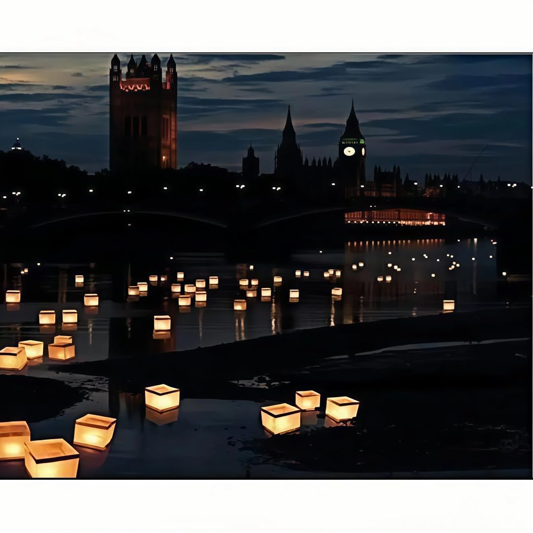 10 pièces lanternes flottantes biodégradables en papier blanc lanternes à bougies lumières flottantes de piscine pour souhaiter et prier