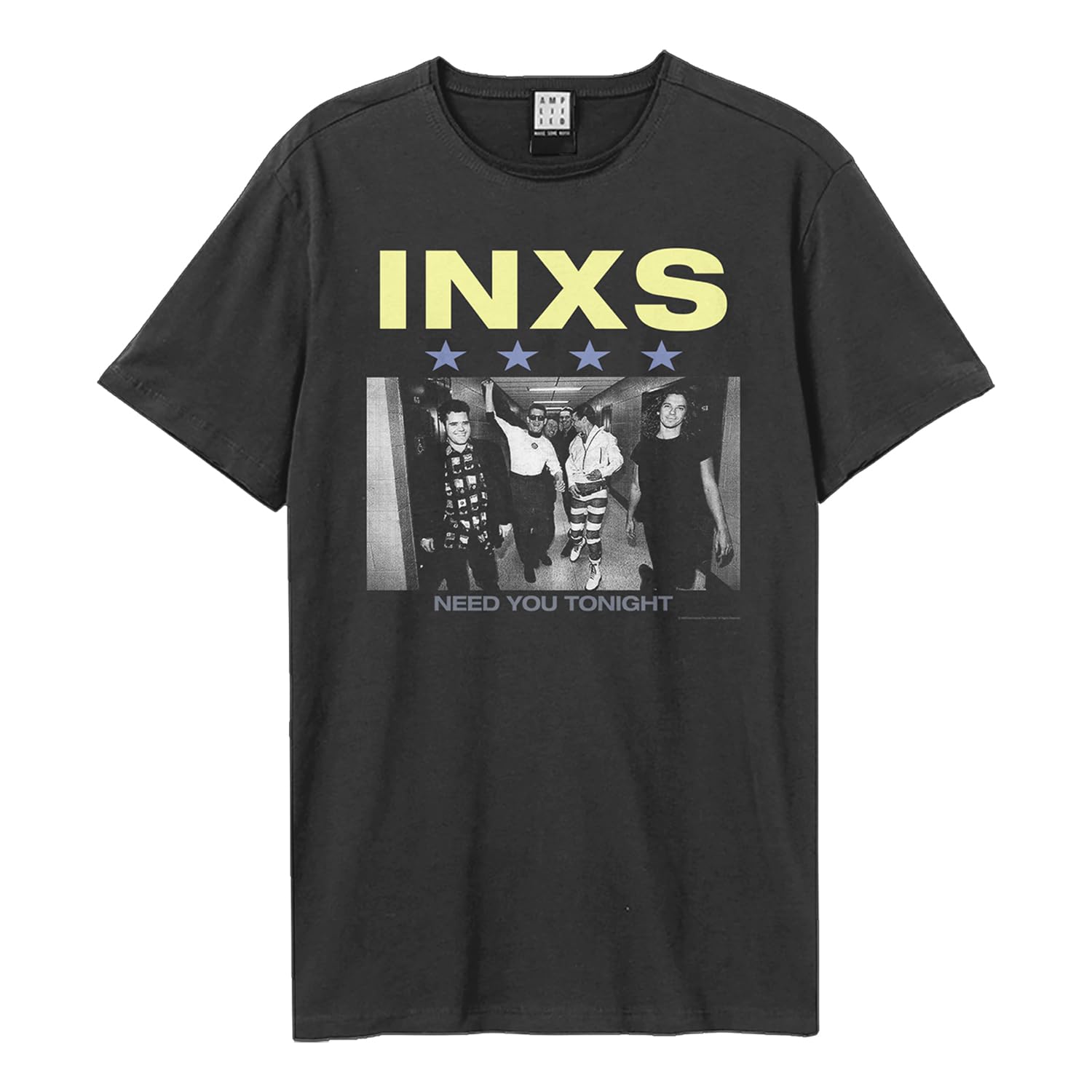 Amplified Need You Tonight INXS T-Shirt Crew Neck Charcoal L