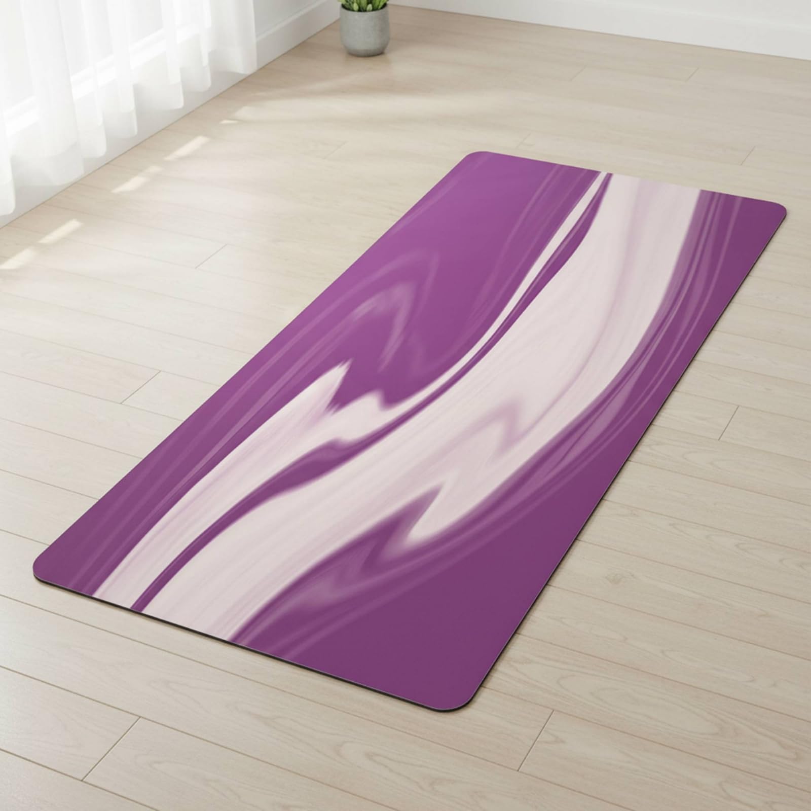Tappetino da Esercizio Donne Tappeto Fitness Tappeto Materassino Ginnastica Cuscinetto Allenamento Spessore 5mm in PU Confortevole E Stabile Adatto per Palestra