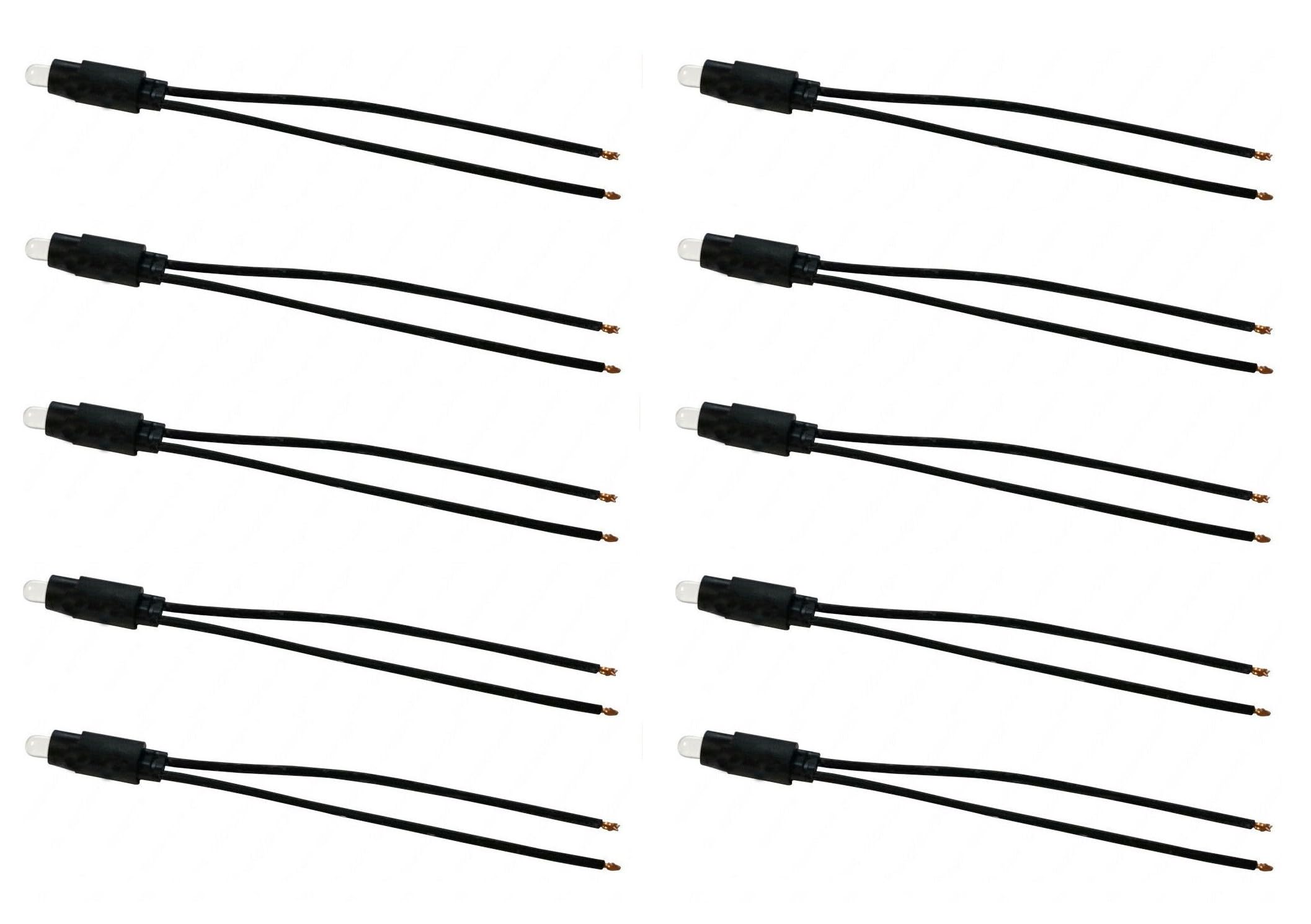 Set 10 pezzi - Spia LED Segnalazione Interruttore 0.5W 220V Luce Bianca Calda 3000K Compatibile Serie Civili - Bianco Caldo - Diametro 5 mm