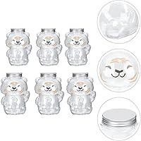 Vista 4 de Hemoton Botellas de plástico vacías para jugo con tapa, diseño de 6 piezas, contenedor de bebidas, contenedor de bebidas de cartón de leche