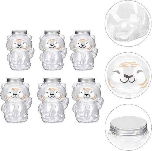 Miniatura 4 de Hemoton Botellas de plástico vacías para jugo con tapa, diseño de 6 piezas, contenedor de bebidas, contenedor de bebidas de cartón de leche