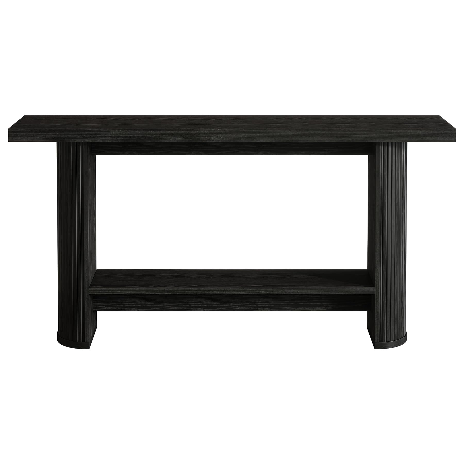 Tribesigns Consolle Ingresso, 140 cm Tavolo Consolle Moderno da Corridoio, Tavolino in Legno a Ripiani da Posizionare Dietro il Divano per Soggiorno, Camera, Ingresso, Nero