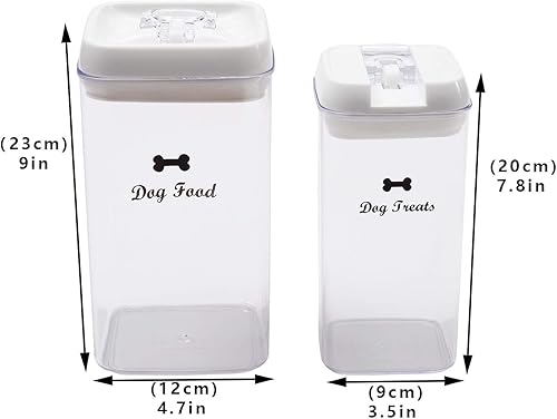 Miniatura 4 de Contenedor de almacenamiento de alimentos para perros y mascotas, plástico transparente, recipiente de almacenamiento hermético, tarros de galletas