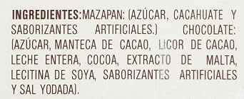 De la Rosa Original Chocolate Covered Mazapan Peanut Candy (16 pieces) and 2 mini marshmallow pockets, mazapan cubierto de chocolate 16 piezas y 2 paquetes de mini bombones