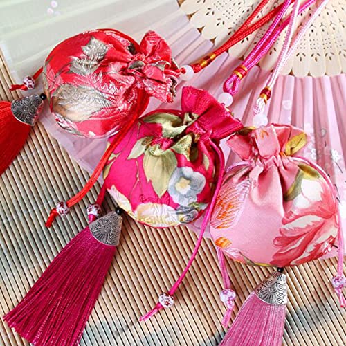 Bolsas de saco con cordón 20 piezas seda brocada miniatura 5