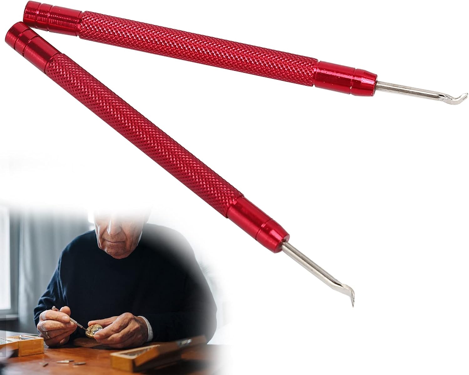 ZJchao Watch Hand Remover, 2pcs Watch Hand Removal Tool Watch Hands Removers Lever Minute Second Hand Removal Puller Watch Repair Tool Red Watch Removing Tools Watch Repairing Accessory