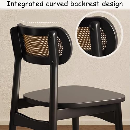 Miniatura 5 de YVYKFZD Solid Wood Dining Chairs Set, Armless Kitchen Chairs, Dining Room Chair with Rattan Backrest, Comfy Side Chair, for Living Room, Bedroom,
