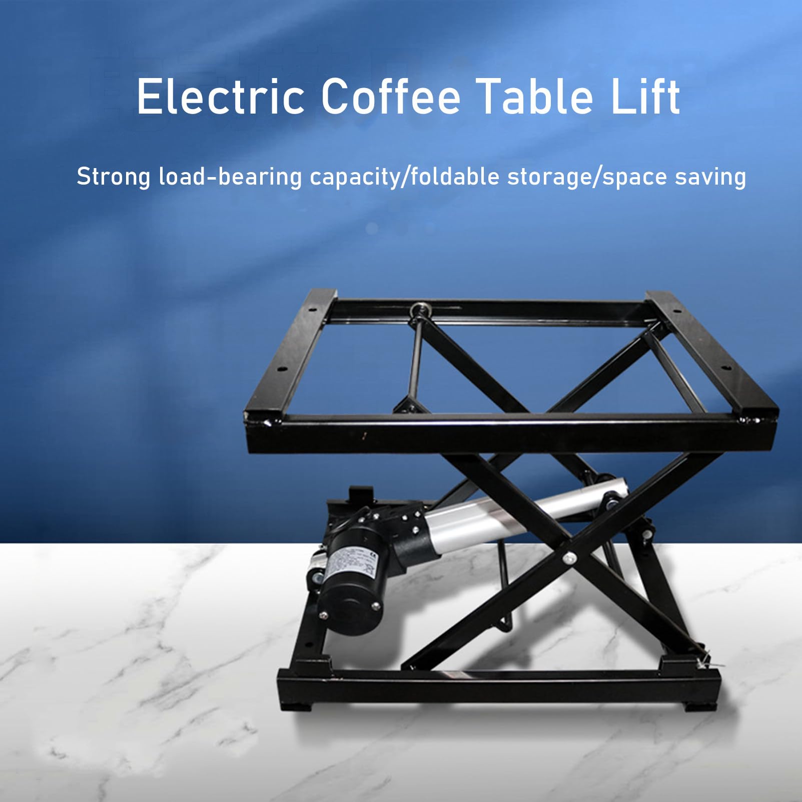 Elektrischer Couchtisch-Lift, Esstisch-Scherenhubhalterung, höhenverstellbare Plattform, mit Fernbedienung, Hardware, klappbarer Eisenrahmen,Wireless
