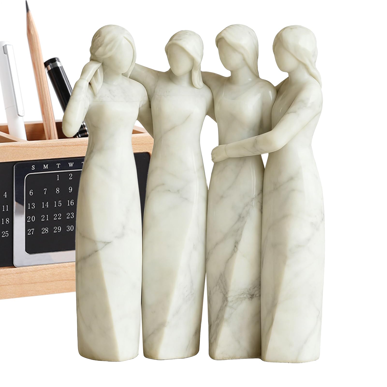 Statue quatre sœurs : sculpture de complicité pour table de chevet