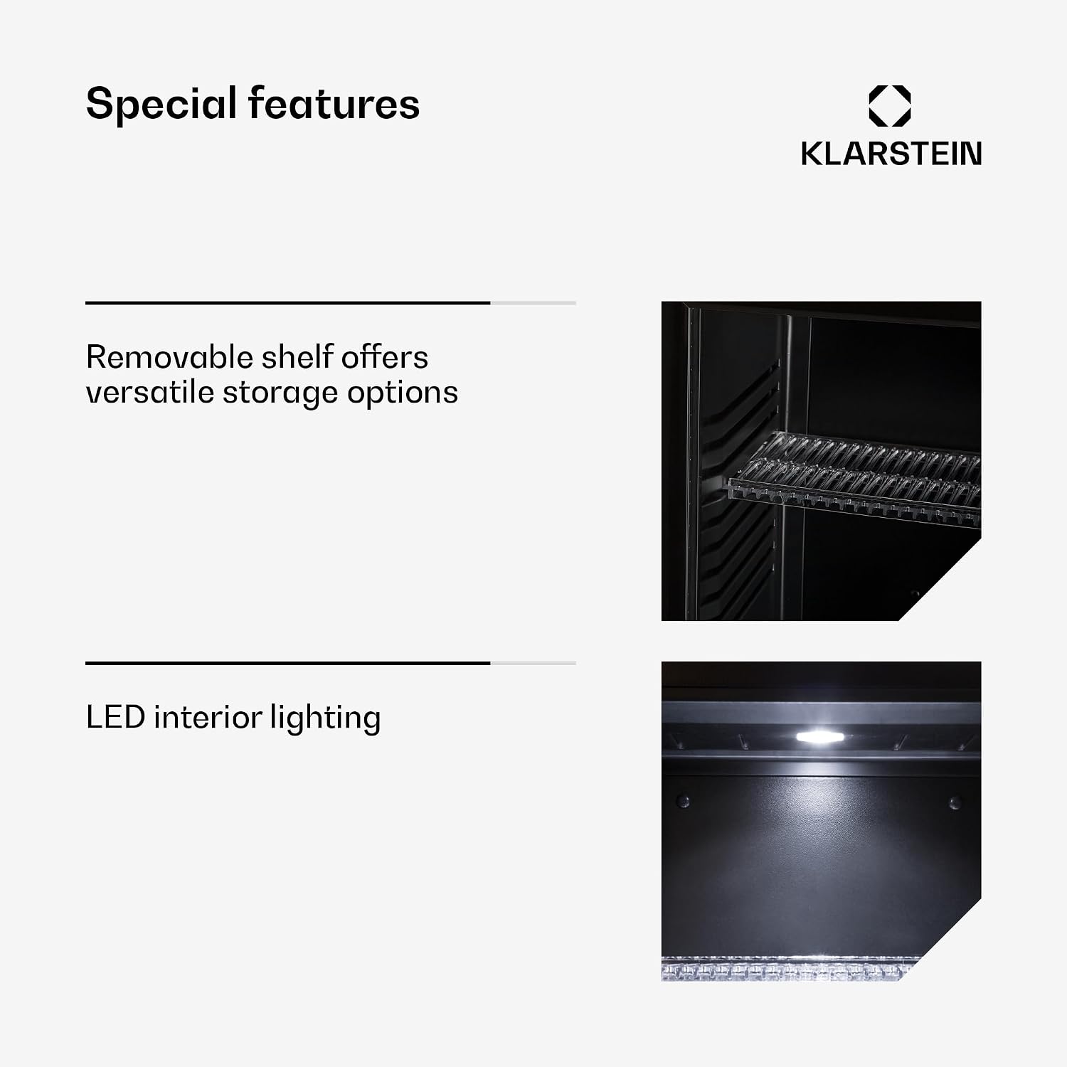 Klarstein Frosty Mini réfrigérateur 10 l 65 W Classe A+ (Petit réfrigérateur, Porte en verre Double Isolation, éclairage LED, idéal Pour Bureau, Chambre, réfrigérateur) 32 Liter image 5
