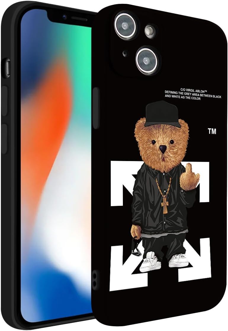Cool Case Compatible with iPhone 15 case,Designer for Boys,Funny Aesthetic Soft Silicone Gel Rubber Shockproof Cover Full Body Drop Protection (for iPhone 15) Black - Image 4