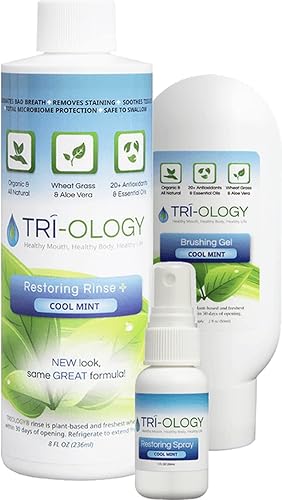 TRIOLOGY Gel de cepillado, enjuague restaurador, paquete de aerosol restaurador