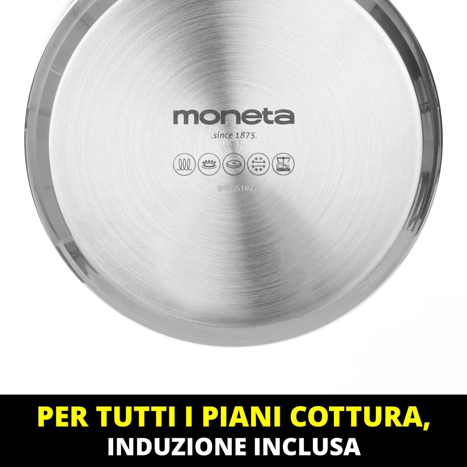Moneta Allegro Bollilatte 14 cm in Acciaio Inox per tutti i Fuochi 1.8 Litri