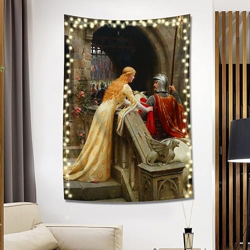 Miniatura 8 de INVIN ART Tapiz para colgar en la pared, decoración del hogar, serie The Times of the Day de Alphonse Mucha para sala de estar, dormitorio, baño,