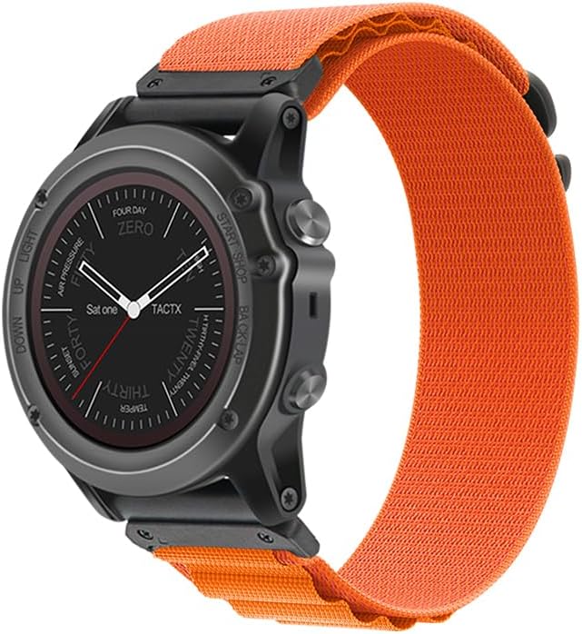 Miniatura 5 de Correa de reloj de nailon de 1.024 in para Garmin Fenix 7X  Fenix 6X  Fenix 5X  Enduro 2, cierre de velcro con cierre de acero inoxidable para