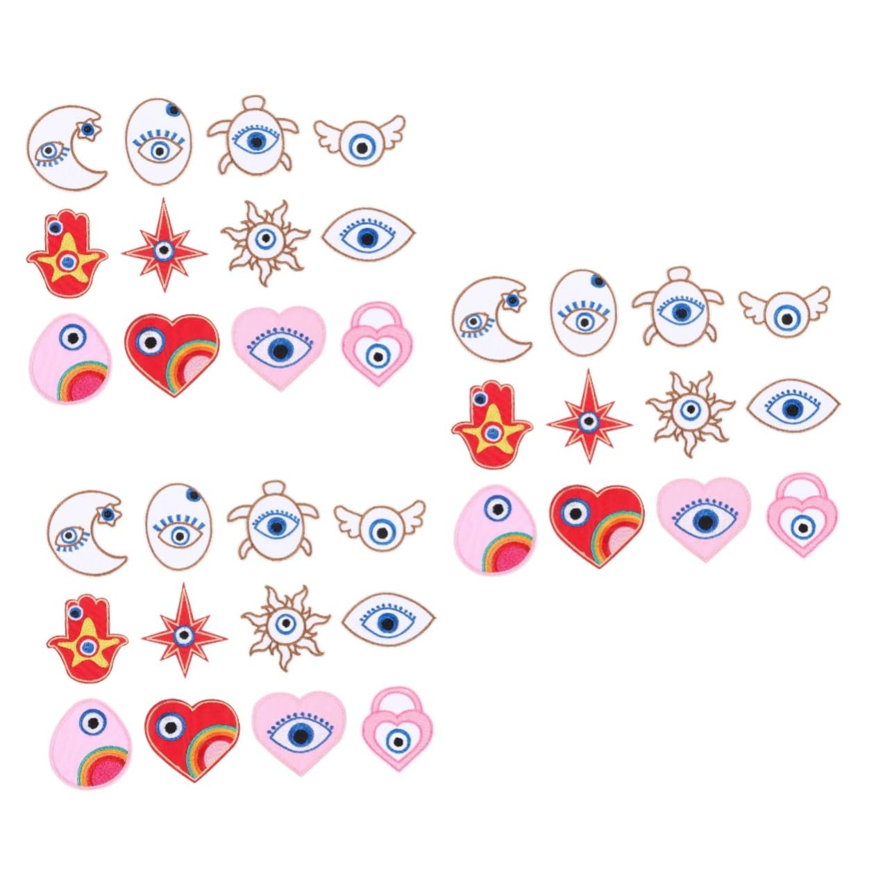 Artibetter 3 Set Patch Applique Cucire Toppe Per Vestiti Vintage Cerotti Divertente Patch Fai -da -te Applique Ricamo Cartone Animato Badge Ricamato Tessuto 12 Pezzi*3
