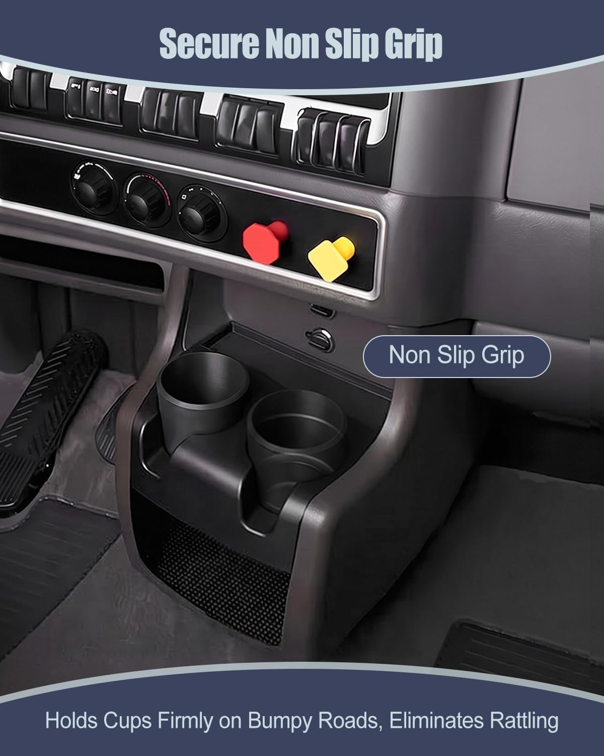 Cup Holder Insert Compatible with Kenworth W900, Truck Cup Adapter 86mm Fit