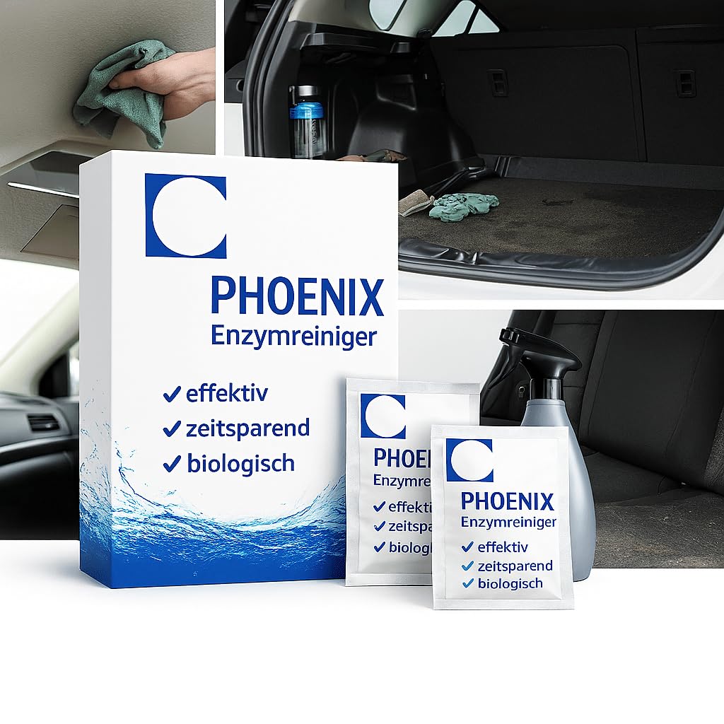Rimuovere l'odore dell'auto 250g (12,5L) | Detergente enzimatico granulare per interni, dissolve vomito, odore di cane, fumo e macchie | Phoenix Enzymreiniger