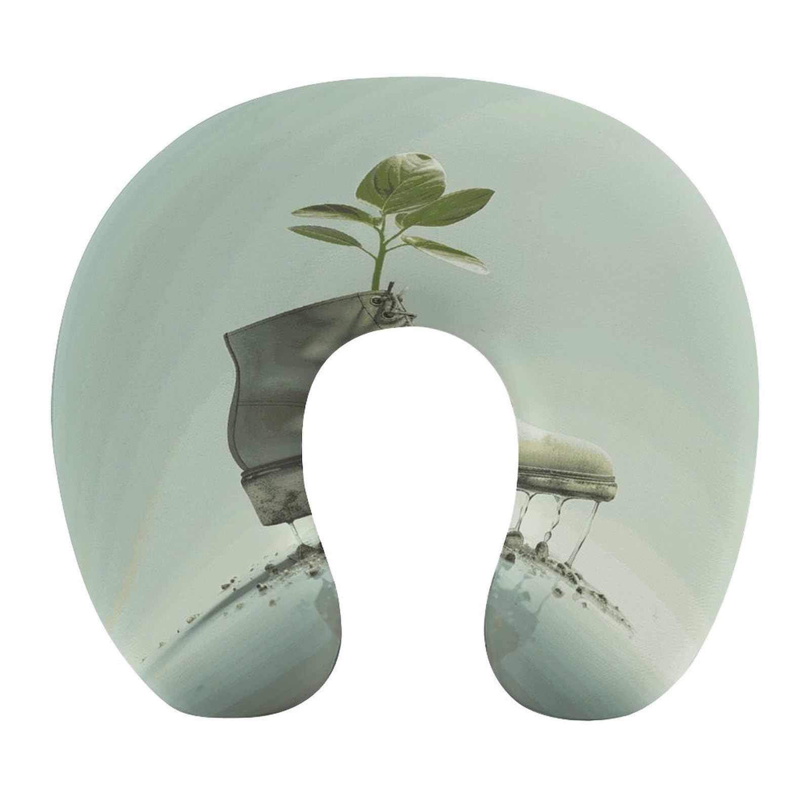 Almohada en forma de U de Shoes and Green Buds, núcleo de almohada de espuma viscoelástica, cojín, proporciona apoyo para el cuello, almohada de viaje, adecuada para aviones, coches, hogares